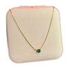 Stainless Steel 18k Green Stone Diamond Cut Necklace