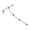 Stainless Steel 18k Green Stone Heart Ringlet