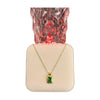 Stainless Steel 18k Green Stone Luxury Necklace