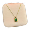 Stainless Steel 18k Green Stone Luxury Necklace