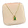 Stainless Steel 18k Green Stone Luxury Necklace