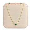 Stainless Steel 18k Green Stone Necklace Earring Set