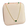 Stainless Steel 18k Green Stone Necklace Earring Set