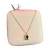 Stainless Steel 18k Green Stone Orbit Necklace