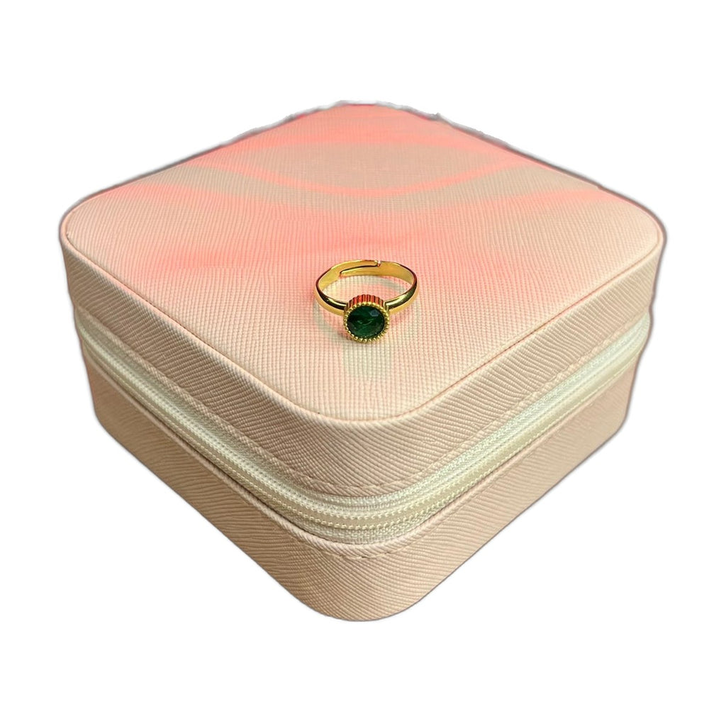 Stainless Steel 18k Havana Stone Ring