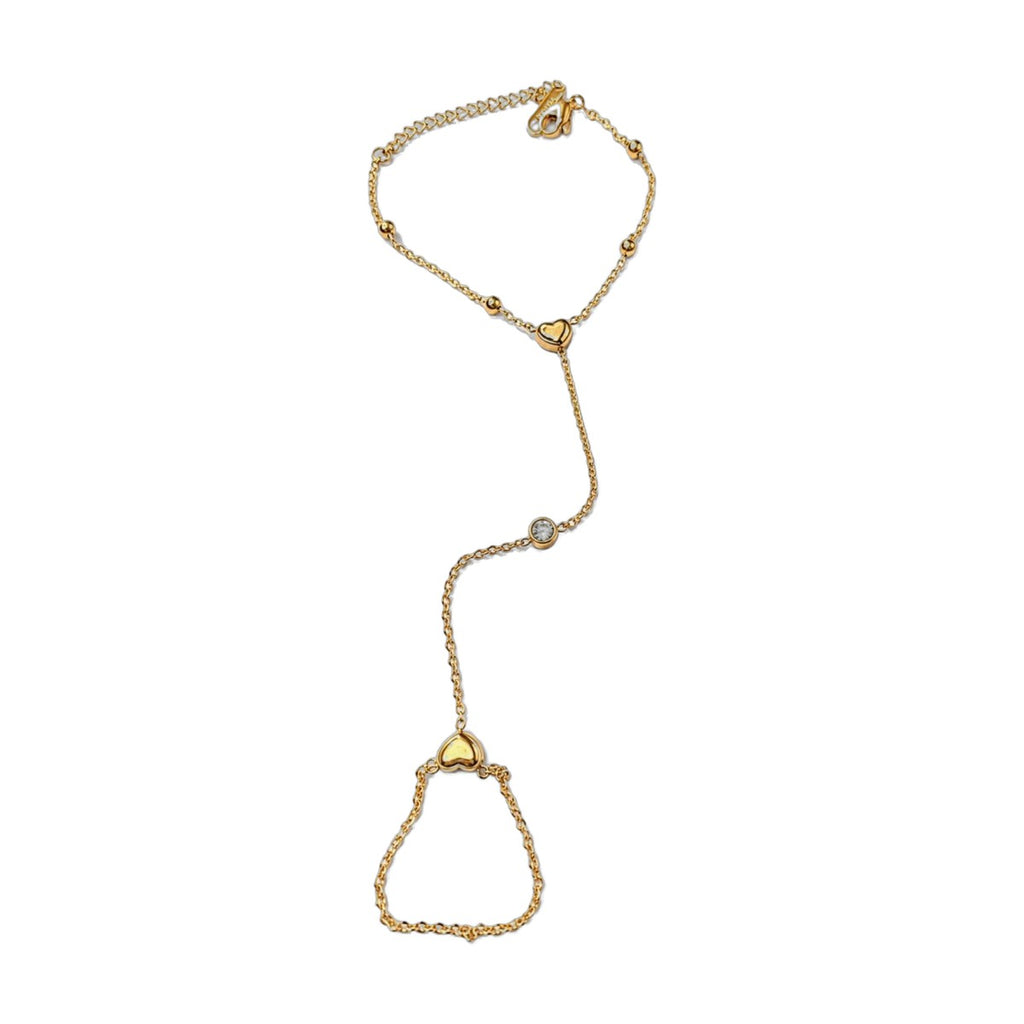 Stainless Steel 18k Stone Heart Handchain