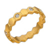 Stainless Steel 18k HoneyComb Stone Ring