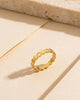 Stainless Steel 18k HoneyComb Stone Ring