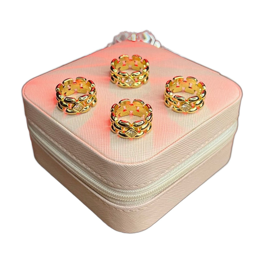 Stainless Steel 18k Kiara Stone Ring