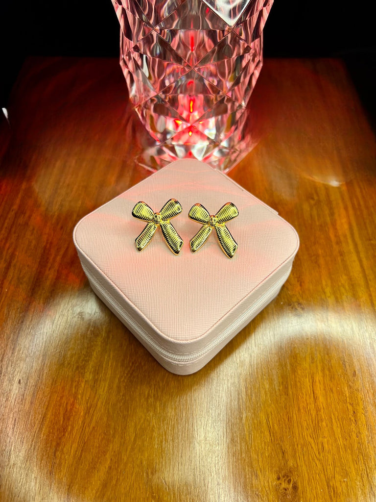 Stainless Steel 18k Large Bow EarStuds