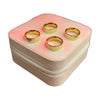 Stainless Steel 18k Linear Orbit White n Gold Ring