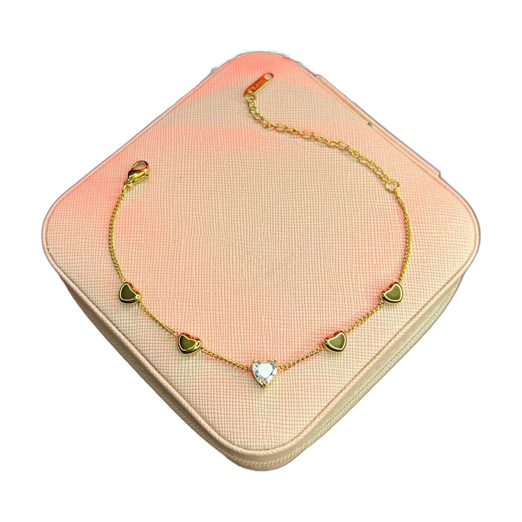 Stainless Steel 18k Love Heart Gold Bracelet