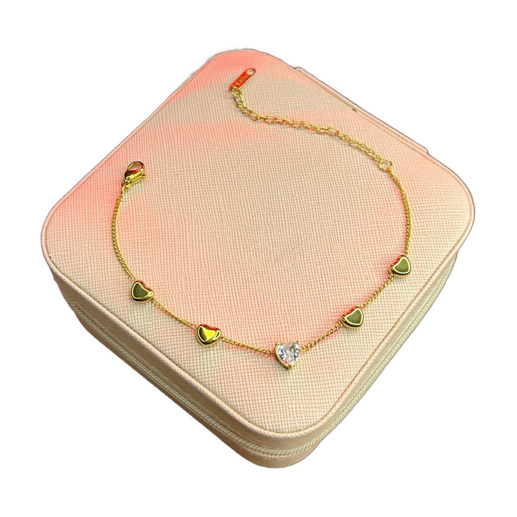 Stainless Steel 18k Love Heart Gold Bracelet