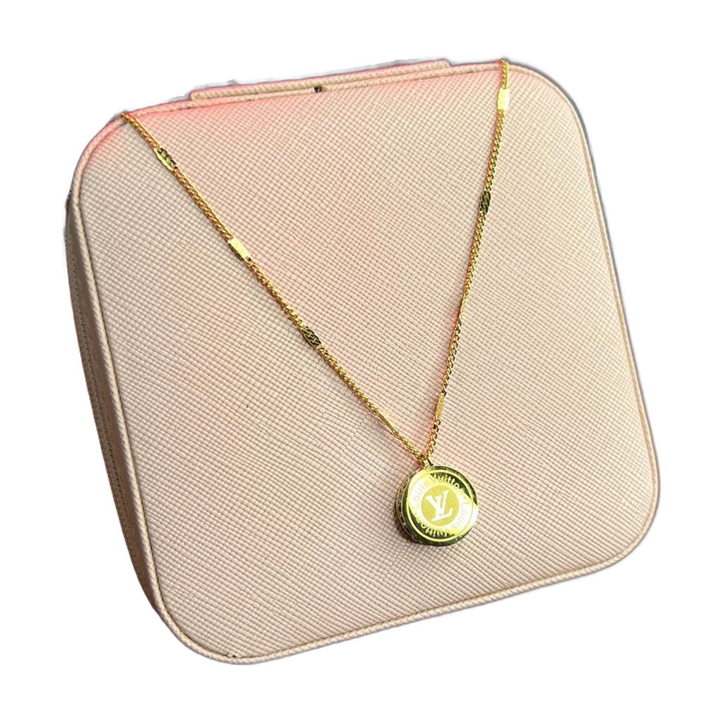 Stainless Steel 18k Gold Luxury Stone Necklace