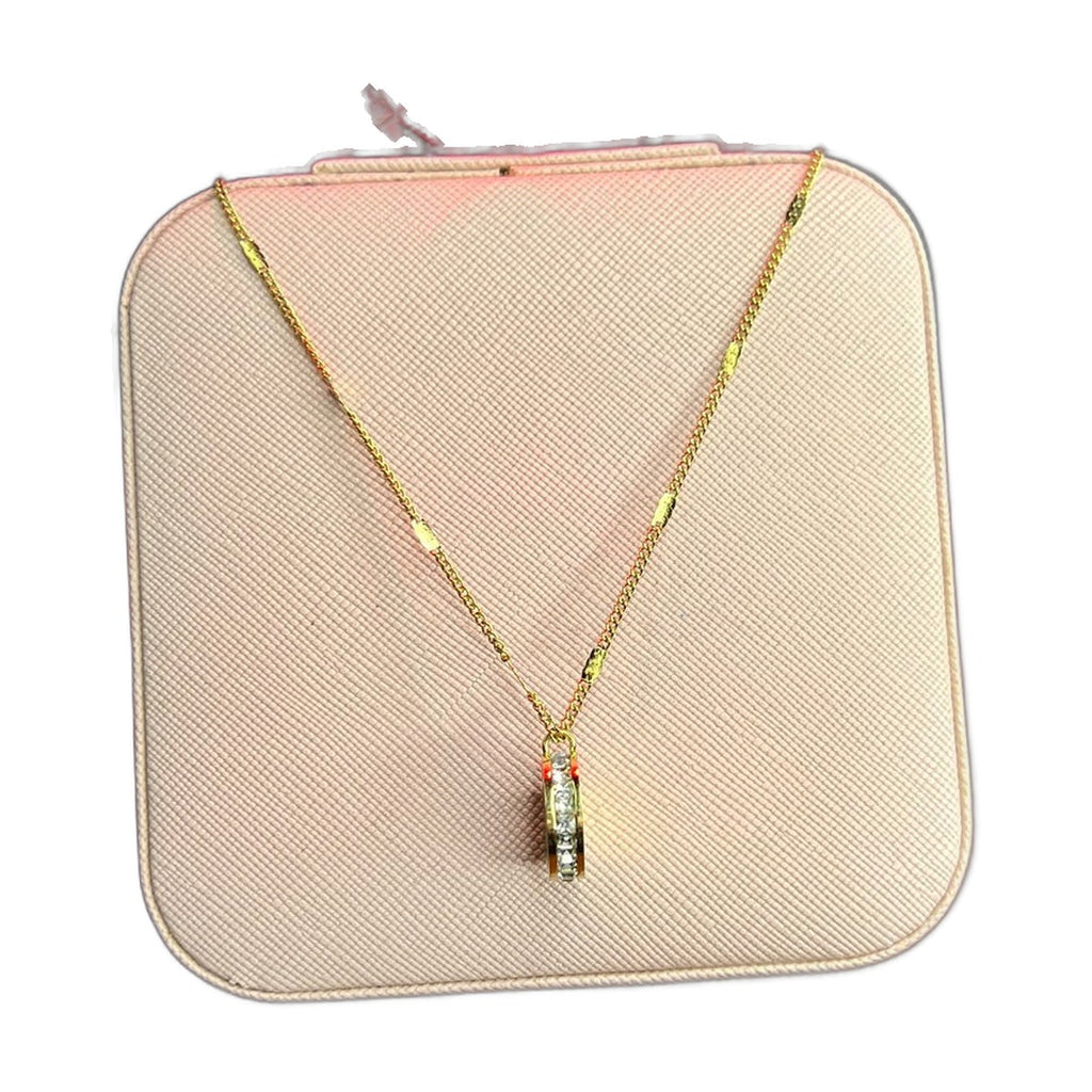 Stainless Steel 18k Gold Luxury Stone Necklace