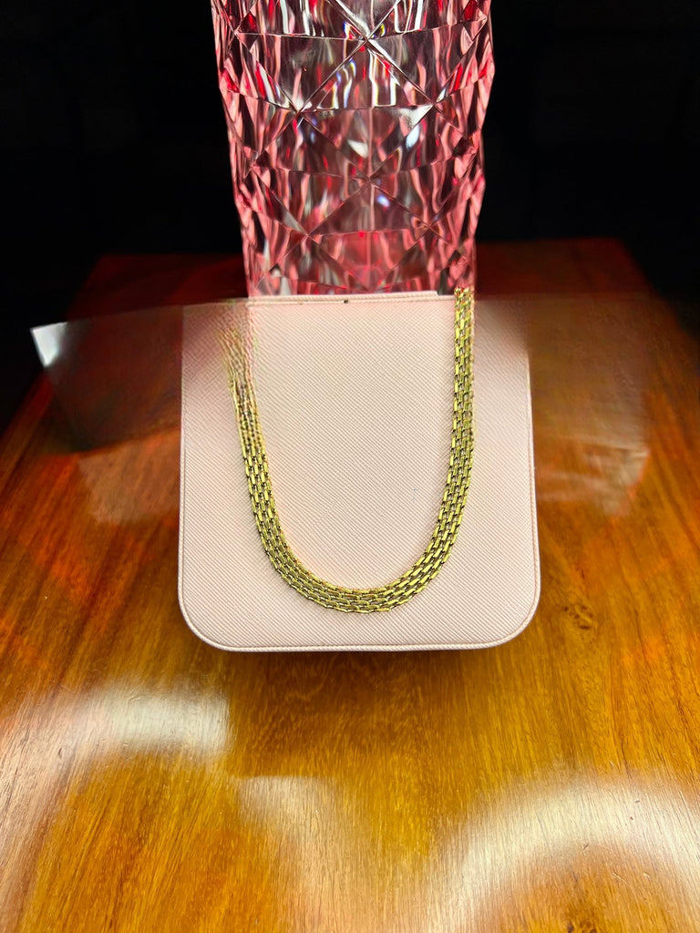 Stainless Steel 18k Mesh Chain Sleek Necklace