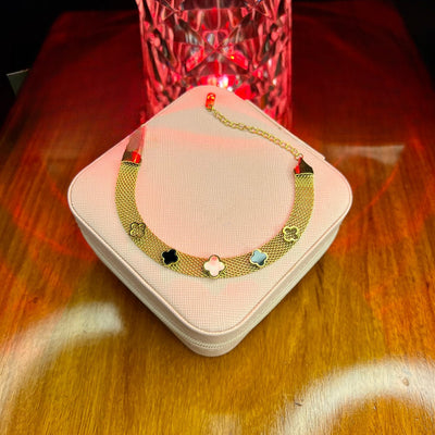 Stainless Steel 18k Mesh Clover Luxury Bracelet