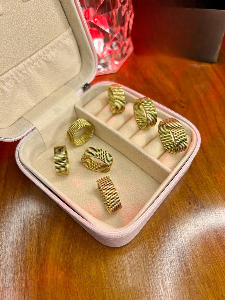 Stainless Steel 18k Mesh Ring
