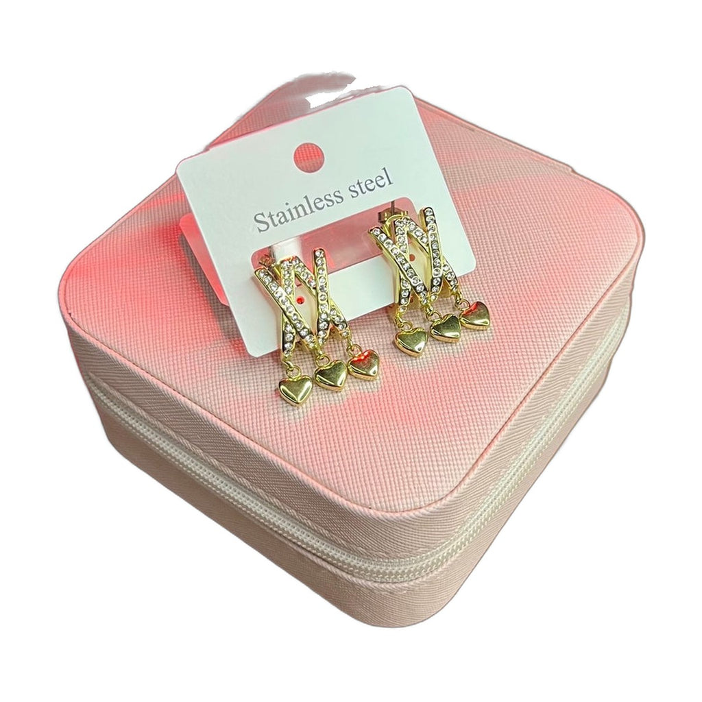 Stainless Steel 18k Mila Heart Drop Earrings