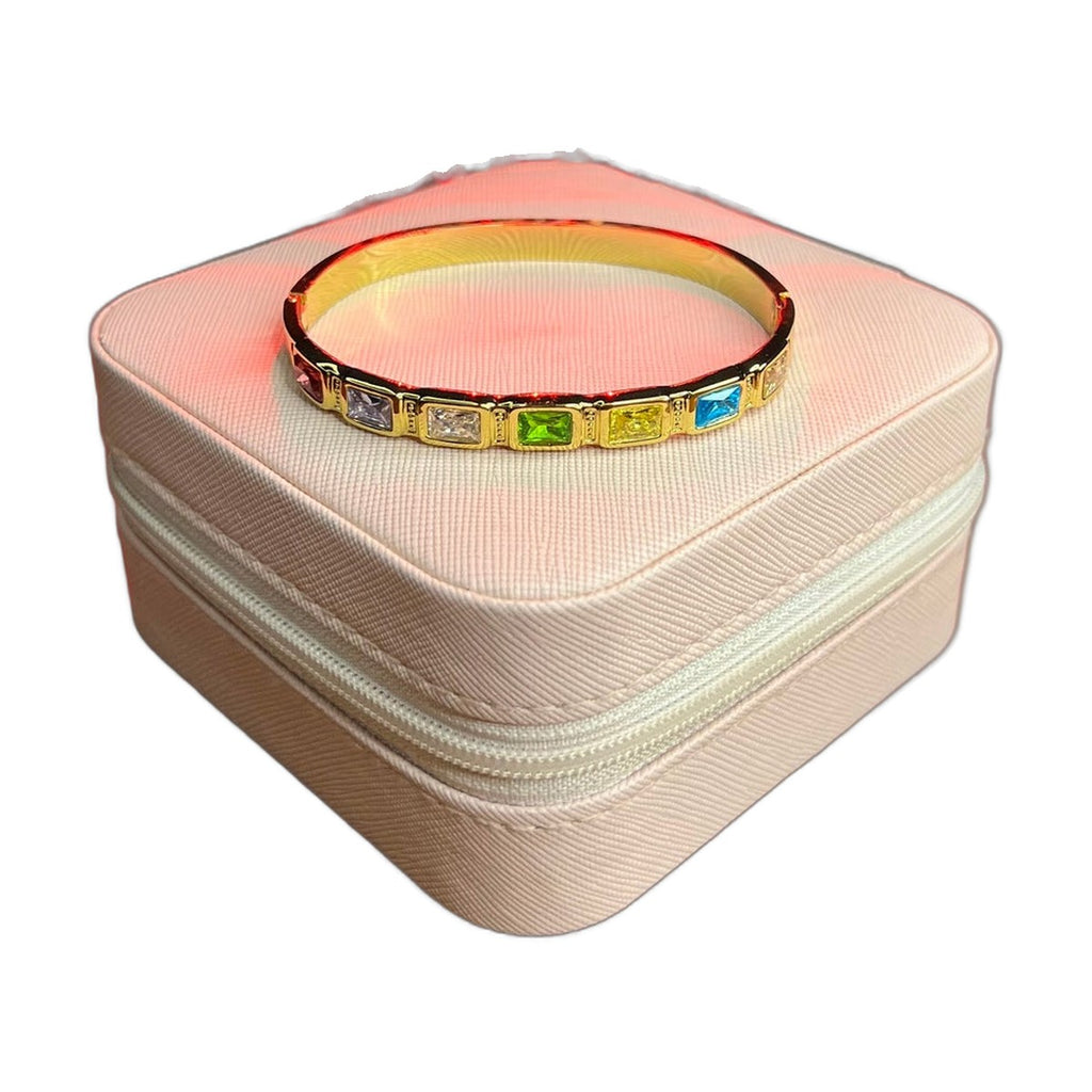 Stainless Steel 18k Multi Colour Crystal Cuff