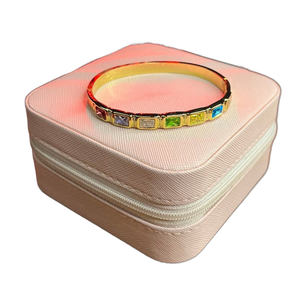 Stainless Steel 18k Multi Colour Crystal Cuff