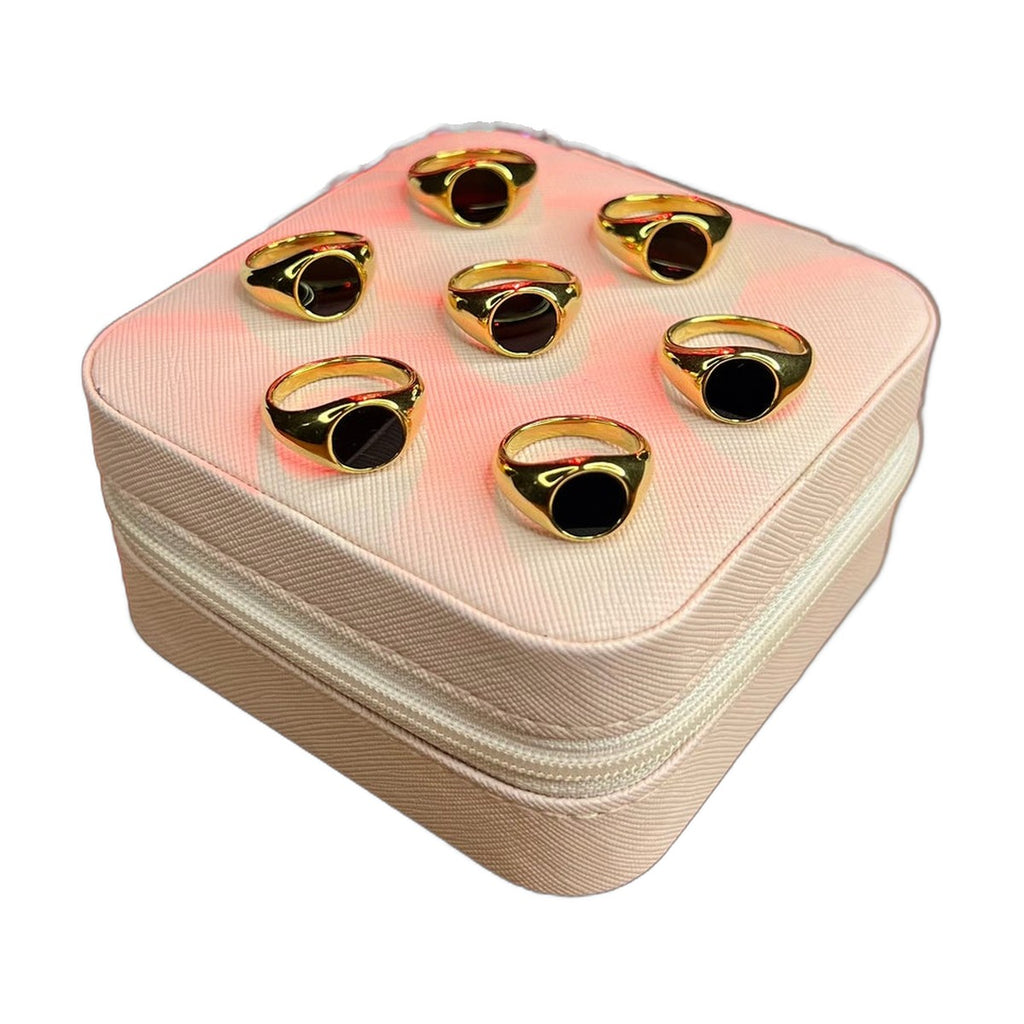 Stainless Steel 18k Onyx Signet Ring