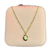 Stainless Steel 18k Oval White Shell Necklace