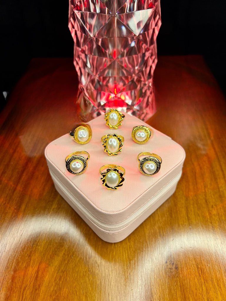 Stainless Steel 18k Pearl Whisper Ring