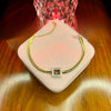 Stainless Steel 18k Pink Stone Chain Bracelet