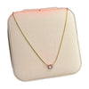 Stainless Steel 18k Pink Stone Diamond Cut Necklace