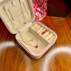 Stainless Steel 18k Plain Heart 3pc Complete Set