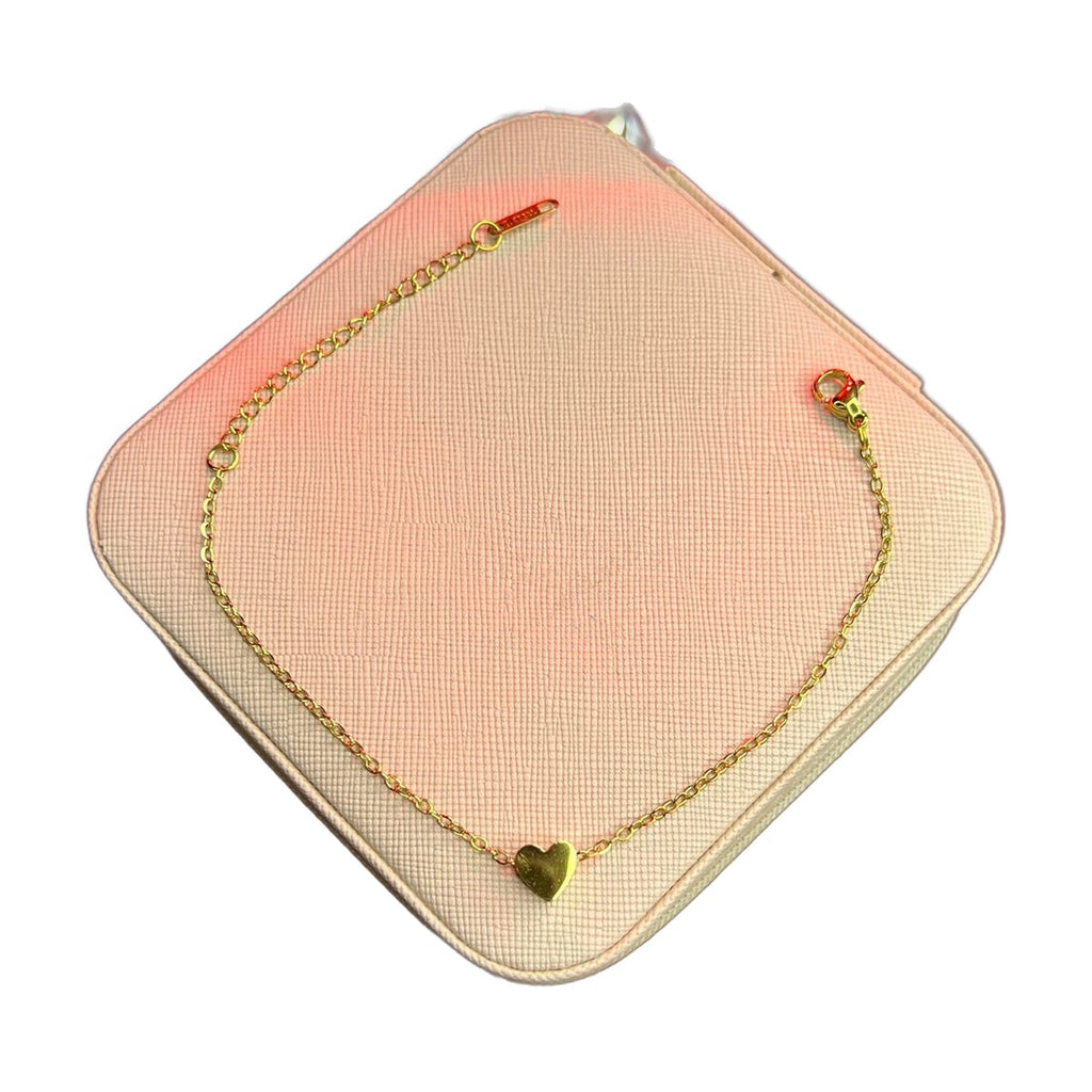 Stainless Steel 18k Plain Heart Minimal Bracelet