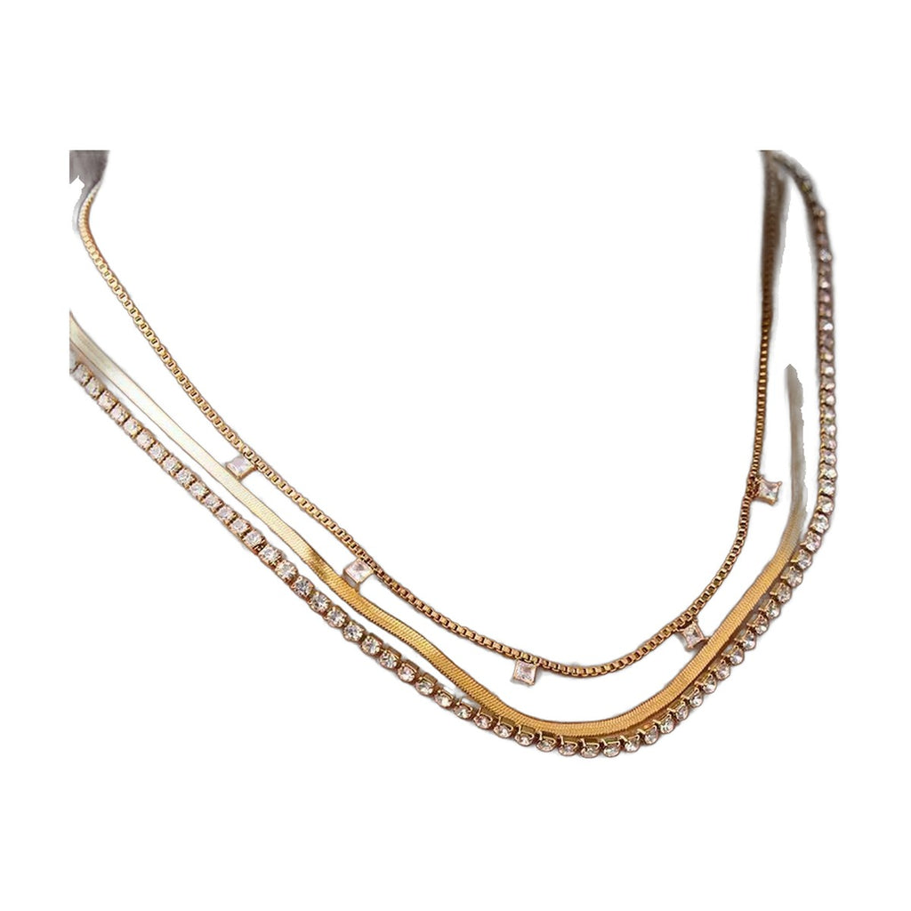 Stainless Steel 18k Queen of Elegance Layered Necklace