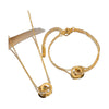 Stainless Steel 18k Roman Numerals Stone Studded 3pc Set