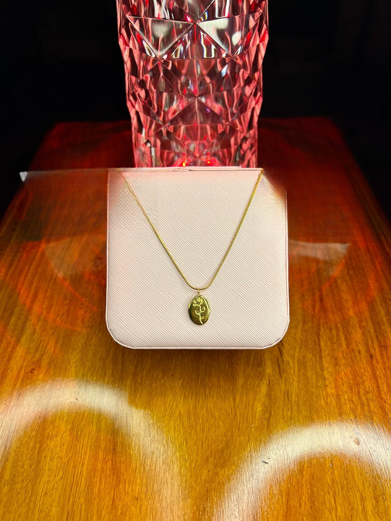 Stainless Steel 18k Rose Grace Gold Necklace