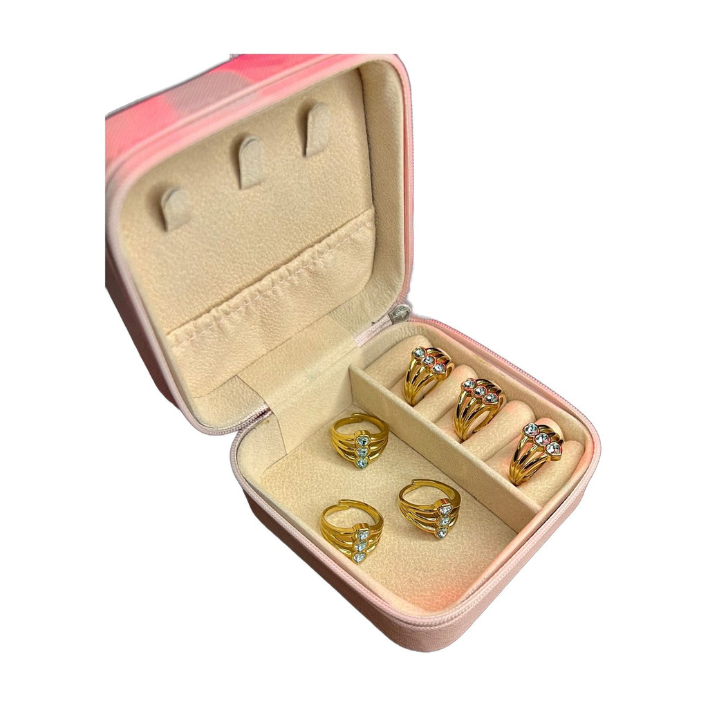 Stainless Steel 18k Ruby Romance Stone Ring