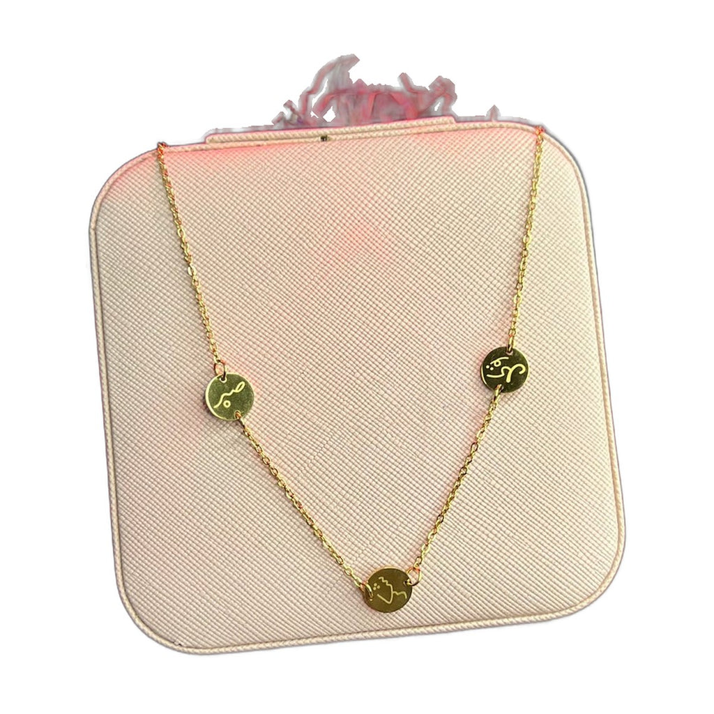 Stainless Steel 18k Sabar | Shukar | Tawakal | Gold Necklace