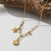 Stainless Steel 18k Sea Charm Gold Necklace