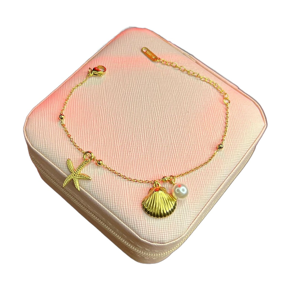Stainless Steel 18k Seashell Serenity Bracelet
