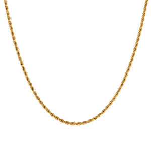 Stainless Steel 18k Sleek Rope Chain Necklace