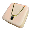 Stainless Steel 18k Snake Chain Black Tag Necklace