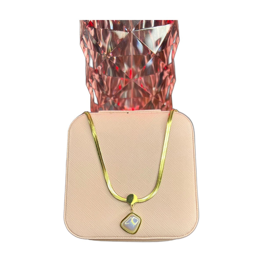 Stainless Steel 18k Snake Chain Pearl Necklace