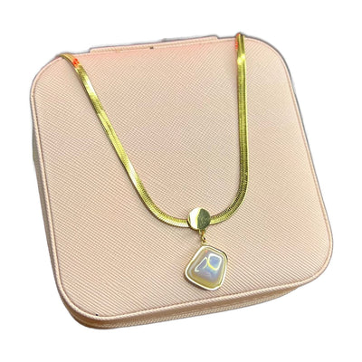 Stainless Steel 18k Snake Chain Pearl Necklace