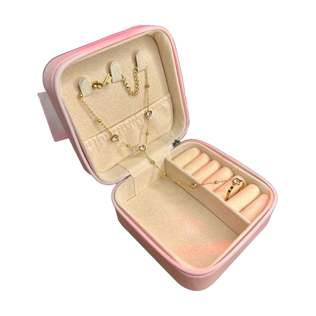 Stainless Steel 18k Stone Heart Ringlet
