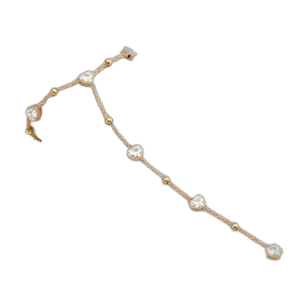 Stainless Steel 18k Stone Heart Ringlet