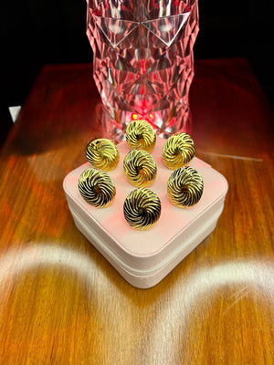 Stainless Steel 18k Textured Sphere Ring