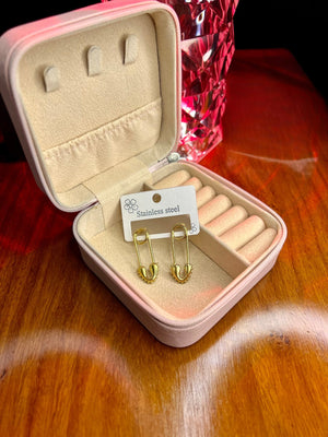 Stainless Steel 18k The Safety Pin Earrings