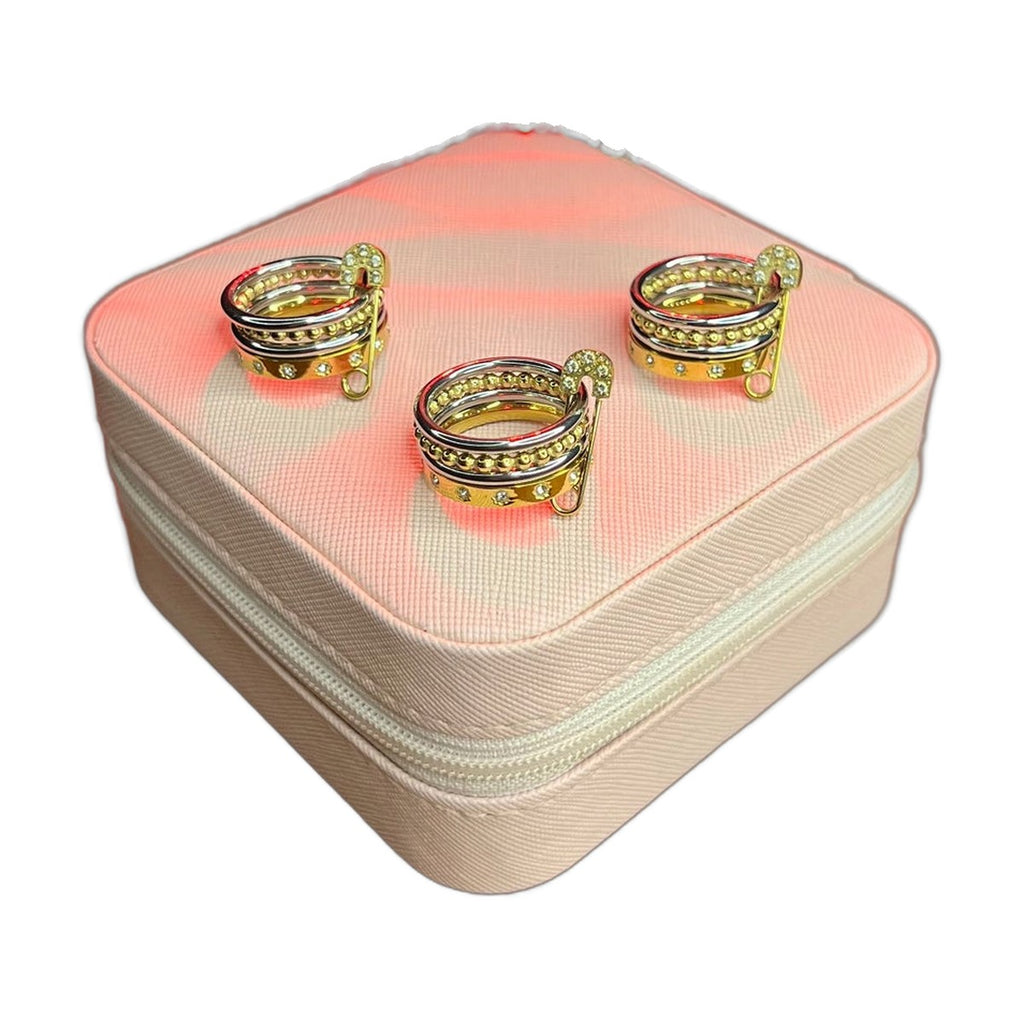 Stainless Steel 18k The Safety Pin Stack Ring