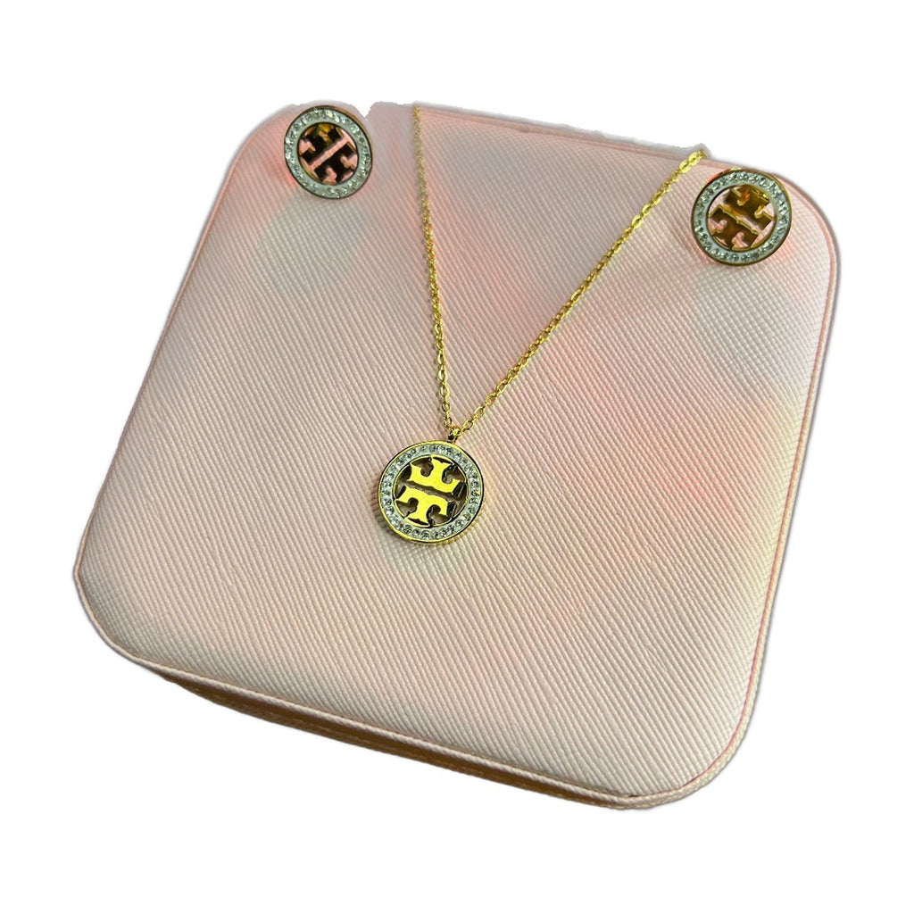 Stainless Steel 18k Necklace Earring Set