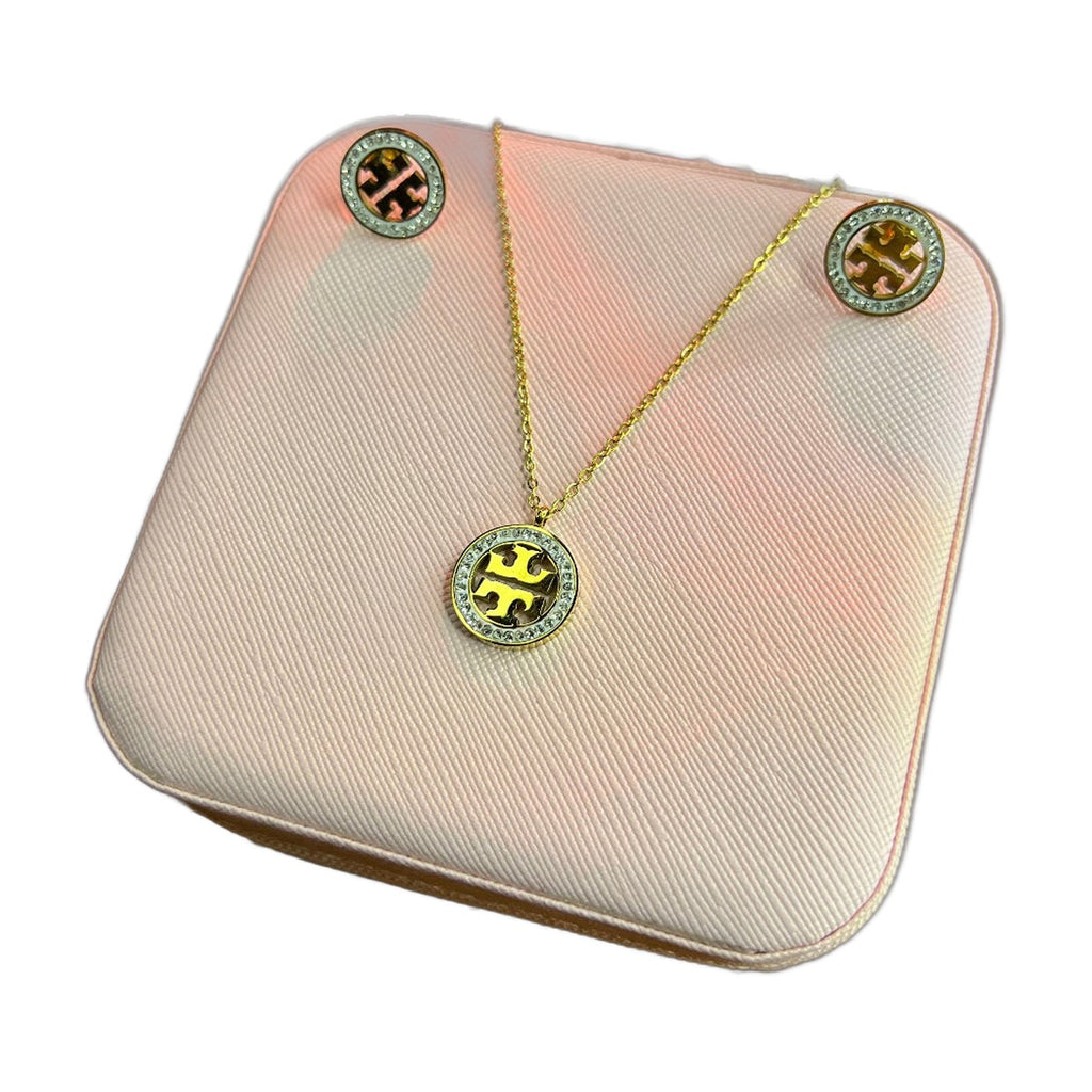 Stainless Steel 18k Necklace Earring Set